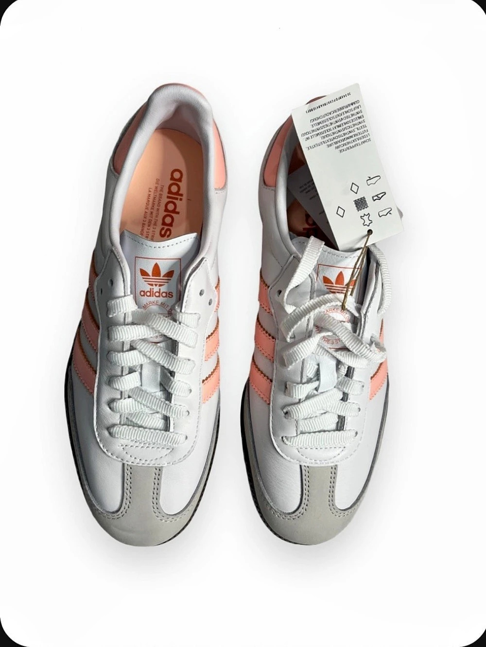 Adidas Samba OG W White & Pink Sneakers US 7.5